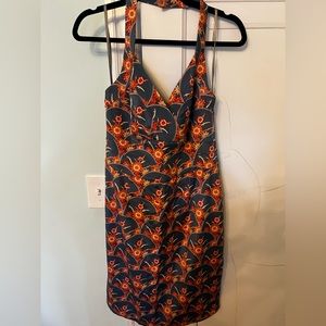 Kay Unger Floral Halter Dress